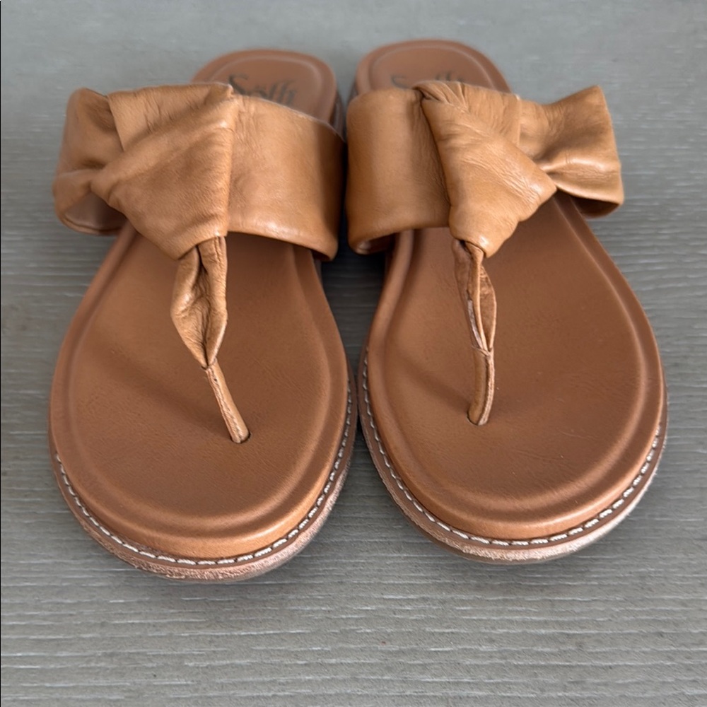 Sofft Tan Sandals with Cushioned Footbed and Adjustable Straps